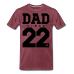 Dad Männer Premium T-Shirt - Bordeauxrot meliert