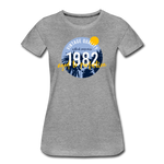 1982 Frauen Premium T-Shirt - Grau meliert