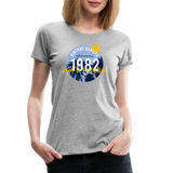 1982 Frauen Premium T-Shirt - Grau meliert