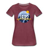 1982 Frauen Premium T-Shirt - Bordeauxrot meliert
