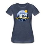 1982 Frauen Premium T-Shirt - Blau meliert