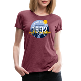 1992 Frauen Premium T-Shirt - Bordeauxrot meliert