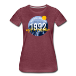 1992 Frauen Premium T-Shirt - Bordeauxrot meliert