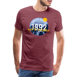 1992 Männer Premium T-Shirt - Bordeauxrot meliert