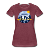 1972 Frauen Premium T-Shirt - Bordeauxrot meliert