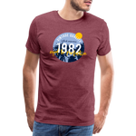 1982 Männer Premium T-Shirt - Bordeauxrot meliert