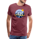 1982 Männer Premium T-Shirt - Bordeauxrot meliert