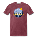 1982 Männer Premium T-Shirt - Bordeauxrot meliert
