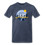 1982 Männer Premium T-Shirt - Blau meliert
