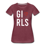 Braut Girls Frauen Premium T-Shirt - Bordeauxrot meliert