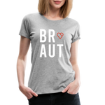 Braut Frauen Premium T-Shirt - Grau meliert