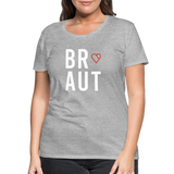 Braut Frauen Premium T-Shirt - Grau meliert