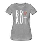 Braut Frauen Premium T-Shirt - Grau meliert