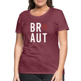 Braut Frauen Premium T-Shirt - Bordeauxrot meliert