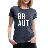 Braut Frauen Premium T-Shirt - Blau meliert