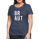 Braut Frauen Premium T-Shirt - Blau meliert