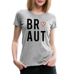 Braut Frauen Premium T-Shirt - Grau meliert