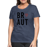 Braut Frauen Premium T-Shirt - Blau meliert