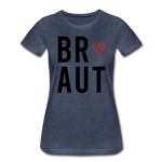 Braut Frauen Premium T-Shirt - Blau meliert