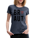 Braut Frauen Premium T-Shirt - Blau meliert