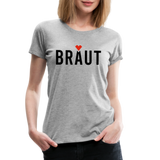 Braut Frauen Premium T-Shirt - Grau meliert